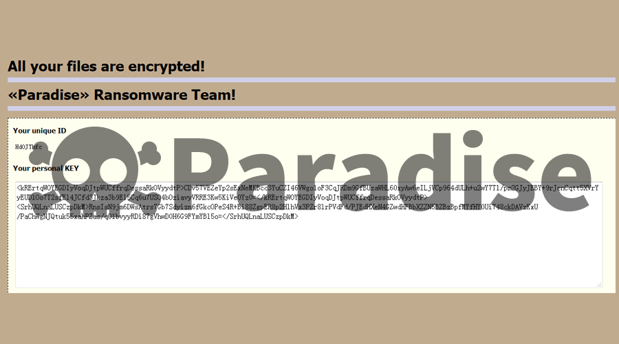Paradise勒索病毒最新变种利用.net开发